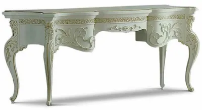 Zdjęcie produktu dla Casa Padrino luksusowa barokowa toaletka kość słoniowa / złoto 190 cm - Wyprodukowano we Włoszech
