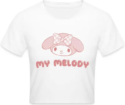 Produktbild von Spreadshirt My Melody Portrait Crop Top, XS, Weiß