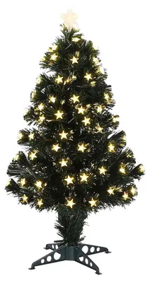 Produktbild von Luca Lighting Mercury Weihnachtsbaum mit Fibre Optic Beleuchtung - Weihnachten Dekoration mit 95 LED - Weihnachtsdeko mit Sternspitze - Rund H90 x Ø40 cm - Grün