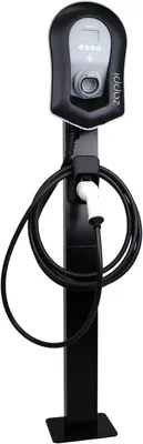 Immagine prodotto di Supporto Wallbox per Myenergi Zappi V2.1 - supporto in metallo per 2 stazioni di ricarica, resistente alle intemperie e verniciato a polvere, altezza 149 cm, nero