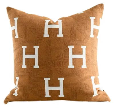 Produktbild von Kissenbezug, Buchstaben-Stickerei, moderner Stil, Couch, Sofakissen für Wohnzimmer, Schlafzimmer, 45,7 x 45,7 cm
