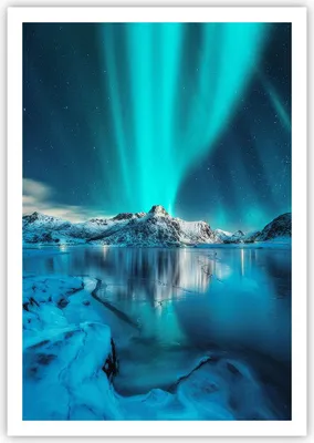 Produktbild von Poster - Poster ohne Rahmen - Morgendämmerung Polar Berge - 70x100 cm - Wand Bild - Wanddeko - Wandbilder - Kunstposter - Wandposter - Bilder - Kunstdruck - Wandbild - P2XPA70x100-4196