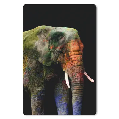 Produktbild von MuchoWow® Mauspad Mousepad Elefant - Farbe - Schwarz 40x60 cm - Mousepads - Maus Mat - Pad - Mausunterlage - Schreibtisch Accesoire