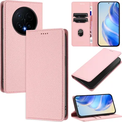 Immagine prodotto di Custodia per telefono cellulare in pelle Litchi per Honor Magic8 Portafoglio slot per schede funzione stand Rosa