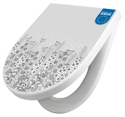 Produktbild von WC Sitz mit Absenkautomatik D Form Motiv Wegesrand [TDW3 12215]