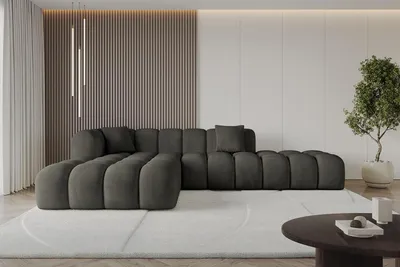 Produktbild von ALTDECOR Ecksofa in L-Form OLEA-L2 - 289x176x71 cm Schwarz - Corner Sofa Bett Eckcouch Couch Wohnlandschaft Cauchsofa