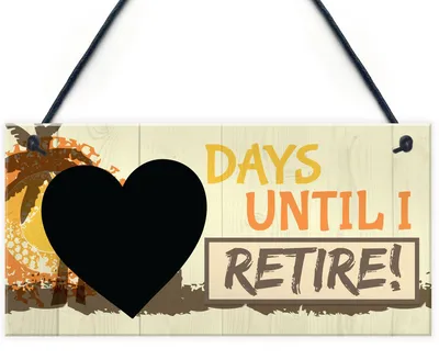 Countdown-Kreidetafel bis zur Rente, 20 x 10 cm, lustiges Geschenk