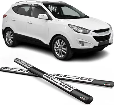 Image de Marchepieds Latéraux pour Hyundai Tucson 2004-2009 Acier Inoxydable Noir