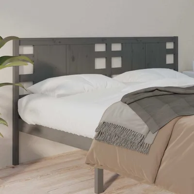 Produktbild von vidaXL Kopfteil Grau 126x4x100 cm Massivholz Kiefer - Kopfteil - Kopfteile - Bettkopfteil - Holzkopfteil