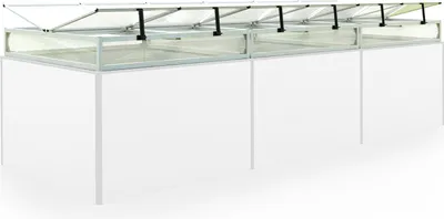 Produktbild von Frühbeetkasten 351x119 cm Frühbeetaufsatz Aufzucht Treibhaus, Aluminium mit Polycarbonat Doppelstegplatten, UV-beständig, inkl. Öffnungsklappen