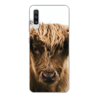 Produktbild von MuchoWow® Handyhülle Schutzhülle Hülle für Samsung Galaxy A70 Schottischer Highlander - Kuh - Gras - Tiere - Natur Silikon Softcase Handy Hülle - Schutzhaube