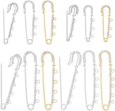 Image de Solidchoice - Coffret de 16 épingles pour kilt - Or et argent avec décorations en strass