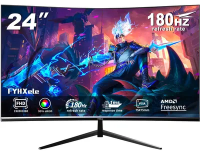Immagine prodotto di Monitor da gaming curvo, 165 Hz, 24 pollici - Risoluzione 1920x1080, pannello VA - Colore nero opaco