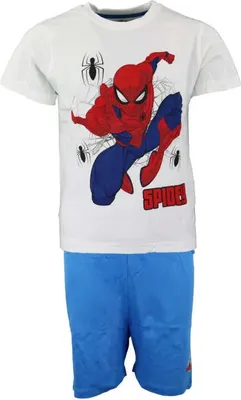Immagine prodotto di Pigiama a maniche corte Marvel Spiderman per bambini – Azzurro / 104