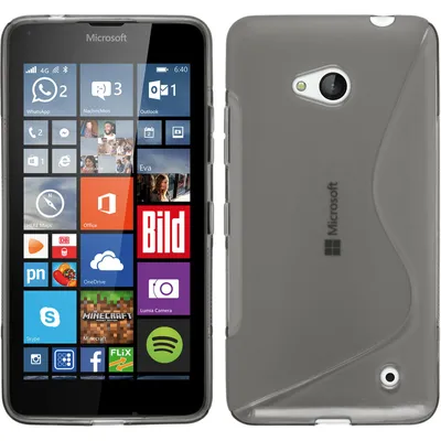 Produktbild von PhoneNatic Case kompatibel mit Microsoft Lumia 640 - grau Silikon Hülle S-Style + 2 Schutzfolien