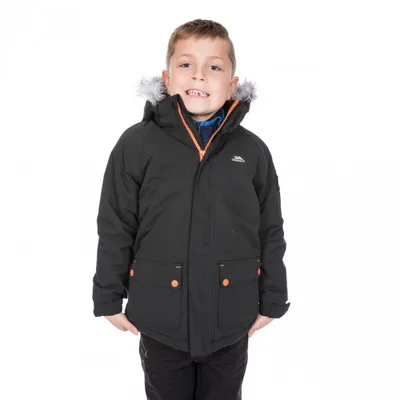 Produktbild von Trespass Kinder Holsey Parka Jacke wasserfest TP3468 (5-6 Jahre (110-116)) (Schwarz)