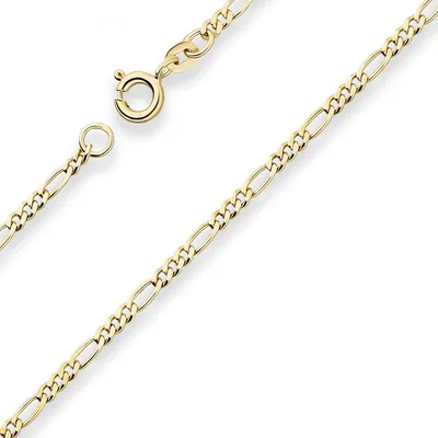 Produktbild von 2,2mm Armband Figarokette diamantiert Armschmuck aus 585 Gold Gelbgold 18cm