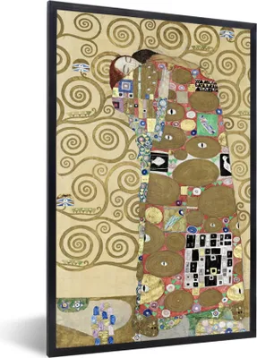 Produktbild von MuchoWow® Gerahmtes Poster Das Abschiednehmen - Gustav Klimt 60x90 cm - Poster mit Schwarzem Bilderrahmen Wandposter Rahmen Foto Bilder - Kunst