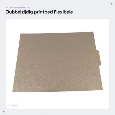 Productafbeelding van Printbed Dubbelzijdig 350 x 350 mm - Flexibele Constructieplaat - PEI-Coating - Slijtvast/Krasbestendig - Hoge Hittetolerantie tot 260 ℃ - Vervormingsbestendig - 3D Printplaat