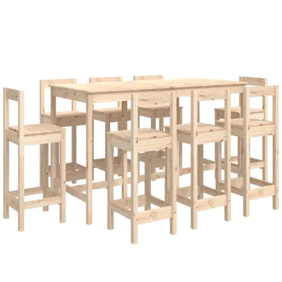 Produktbild von vidaXL 9-tlg. Bar-Set Massivholz Kiefer