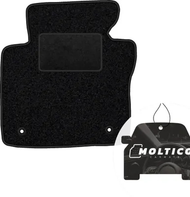 Produktbild von moto-MOLTICO Fahrer Fußmatte Auto Velours Fahrerseite Autoteppiche Schwarz Fahrermatte 1-teilig passend für VW Caddy II 2003-2020
