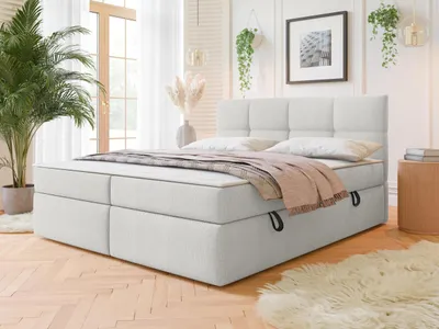 Obrázek produktu pro Americká manželská postel 160x200 ZENDER - smetanová + topper