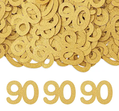 Productafbeelding van Konfetti voor 90e Verjaardag - 100 Stuks Goudkleurige Tafelversiering