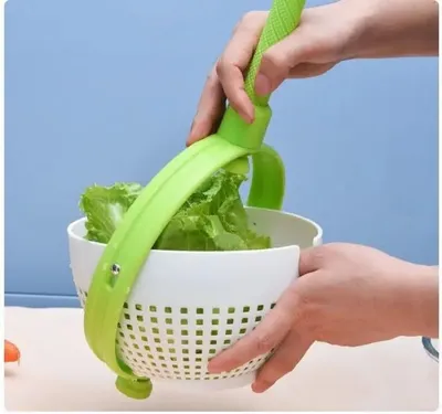 Produktbild von GroßE 5-Sekunden-Salatschleuder, 2 In 1, Einfach Zu Handhabendes, Kompaktes Geschenk FüR Salatliebhaber, Weiß/GrüN