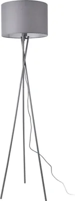 Produktbild von Stehleuchte 'Grenoble' 154cm 1x E27 60W Stehlampe Standleuchte Stand Lampe Metall Grau