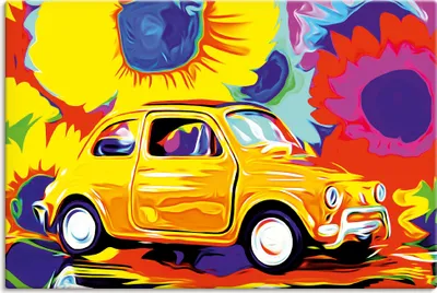 Produktbild von ARTland Leinwandbild Fiat 500 Größe: 90x60 cm