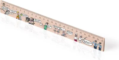 Obrázek produktu pro Metrie | Didakt-M07, Dřevěné pravítko s potiskem | Zájmena AJ | 25 cm