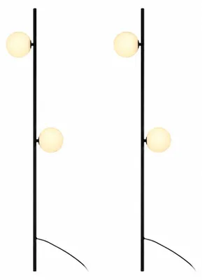 Immagine prodotto di 2 lampioni da giardino a LED, modello VT-84042, colore nero, con 2 luci, grado di protezione IP65, altezza 117 cm