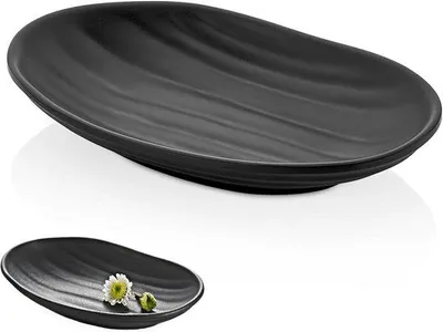 Produktbild von Schmuck-Organiser - Schmuckhalter - Schmuckbox - Ovaler Geldbeutel - Schmuck- und Schlüsseltrommel - Schmuck- und Uhrenhalter - Schwarzer Kunststoff-Box - Oval für Münzen - Schlüssel und Uhren