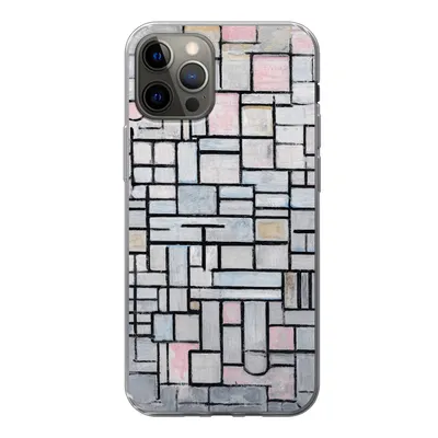 Produktbild von MuchoWow® Handyhülle Schutzhülle Hülle für iPhone 12 Pro Komposition 6 - Mondrian - Kunst Silikon Softcase Handy Hülle - Abdeckung