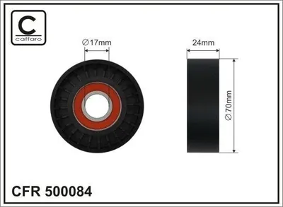 Produktbild von CAFFARO 500084 Spannrolle Keilrippenriemen 70mm für AUDI A4 Avant (8K5, B8) Q5 (8RB) für VW Transporter V Bus (7HB, 7HJ, 7EB, 7EJ, 7EF, 7EG, 7HF, 7EC)