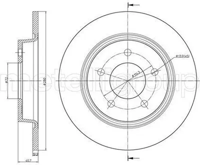 Produktbild von 2x METELLI Bremsscheibe 23-0750C für MAZDA 5 (CR19) 3 (BK) 3 (BL) 5 (CW) 40 8mm
