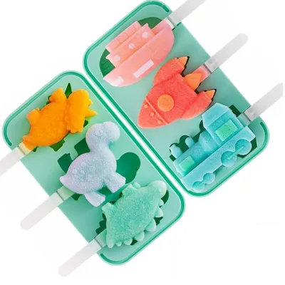 Produktbild von 2er Set Eis am Stiel Formen Silikon mit 12 Sticks Ice Lolly Mold