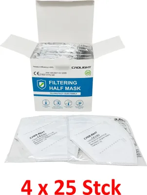 Produktbild von CRD Light 100 FFP2 masky Respirátorová maska v jednom balení v PE sáčcích, bílá, jedna velikost