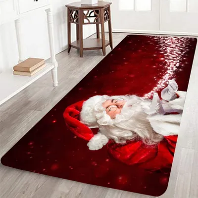 Produktbild von Weihnachtsteppich, rutschfest, ideal für Wohnzimmer, Schlafzimmer, Flur, Küche,60x180cm