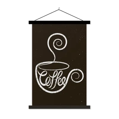 Produktbild von MuchoWow® Textilposter Sprichwörter - Kaffee - Zitate - Retro - Kreidetafel 40x60 cm mit schwarzem Rahmen - Wanddekorationen