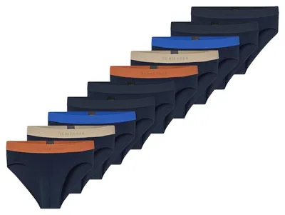 Produktbild von Schiesser 10er Pack 95/5 Baumwolle Rio Slip / Unterhose Sportlicher Webgummibund, Bequeme Beinausschnitte, Angenehm weich und formstabil