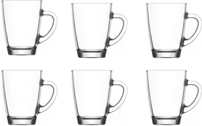 Produktbild von Kaffeegläser Teegläser Kaffeetasse Cappuccino Latte Macchiato Teeglas mit Henkel 6 er Set
