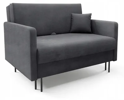 Produktbild von LIKMA Mara Schlafsofa 2-Sitzer 128x98x107 cm Graphit ausklappbar mit Bettfunktion 110x188 cm Sofa mit Stauraum und Kissen