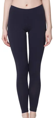 Productafbeelding van Celodoro Damen leggings, elastische jersey broek van katoen - Donkerblauw, maat M