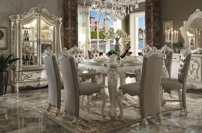 Produktbild von Königliches Esszimmer Garnitur Set Barock Rokoko Tisch 8x Stühle Stuhl Gruppe