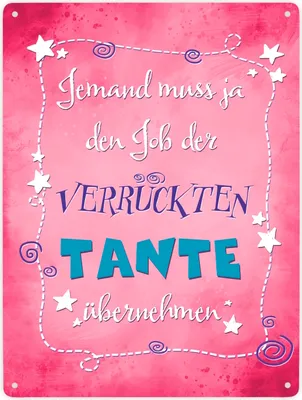 Produktbild von Lustiges Metallschild XXL in 28x38 cm für verrückte Tante