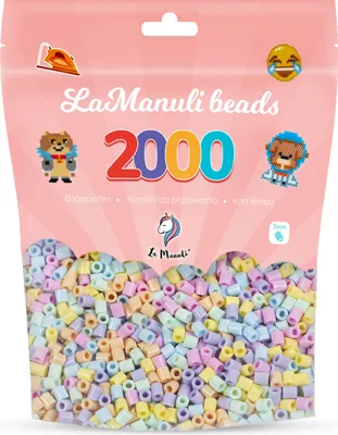 Produktbild von La Manuli 2000 Midi Bügelperlen Pastellfarben Ø 5 mm Perlen Steckperlen Beads