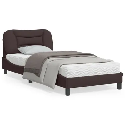 Immagine prodotto di Maison Exclusive - Struttura letto con LED senza materasso "Hvar" marrone scuro 90x190 cm in tessuto