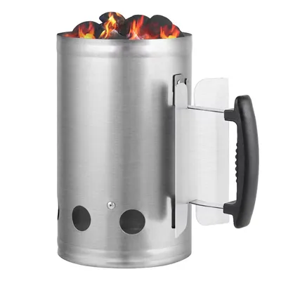 Produktbild von Schnellfeuer-Kaminanzünder, Brennereimer aus Edelstahl, leicht zu tragender Holzkohleeimer, geeignet für Grillen, Camping, Outdoor, Terrassengrill