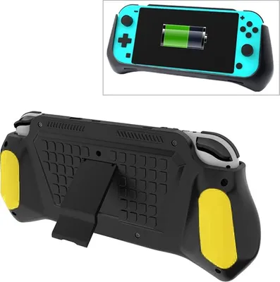 Productafbeelding van Beschermhoes met clip en batterijhouder voor de Switch Lite (geel)